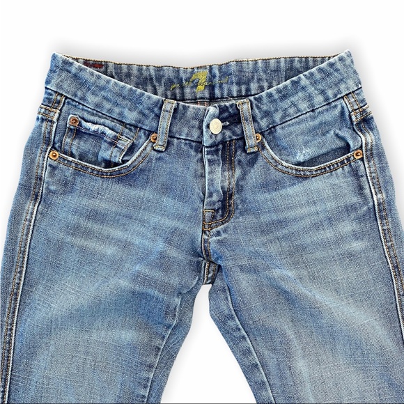 7 For All Mankind “A” Pocket Boot Cut Blue Jeans Size 24 - Picture 4 of 9